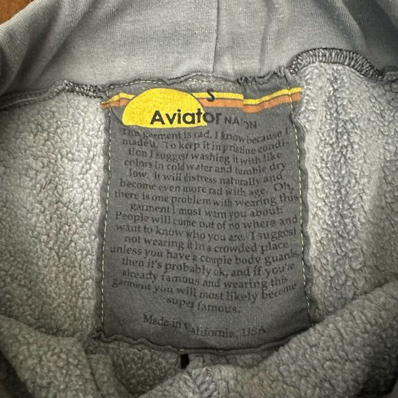 AVIATOR NATION Rainbow Ribbed Trim Sweatpants in Grey *RARE* - Picture 7 of 10